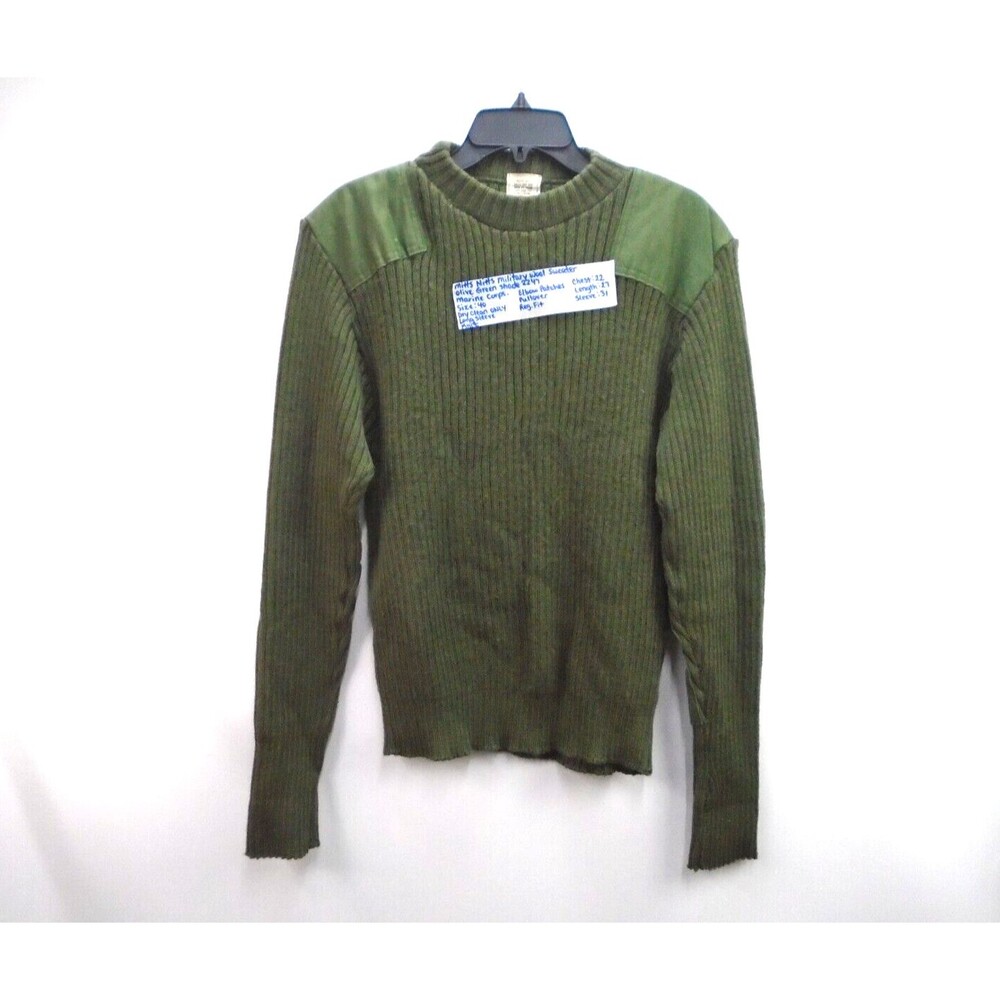 Green Ribbed Crewneck Sweater - Unbranded